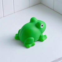 Jouet de bain grenouille verte flottante sonore de grincement promotionnel personnalisé jouet de bain grenouille de natation de douche de bébé jouets de baignoire pour des enfants