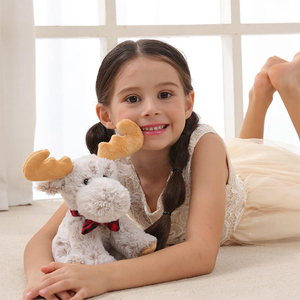 Peluche de Alce de 8 Pulgadas de Alta Calidad, Personalizable, Gris, Animal de Peluche Suave y Adorable, Regalo Perfecto para Niños y <span class=keywords><strong>Amigos</strong></span> - Product Image 2