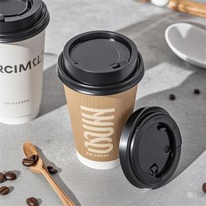 Custom logo Eco Friendly Takeaway <b>Disposable</b> 8/10/14/16oz Double Wall Paper Coffee <b>Cups</b> with Lids - Product Image 1