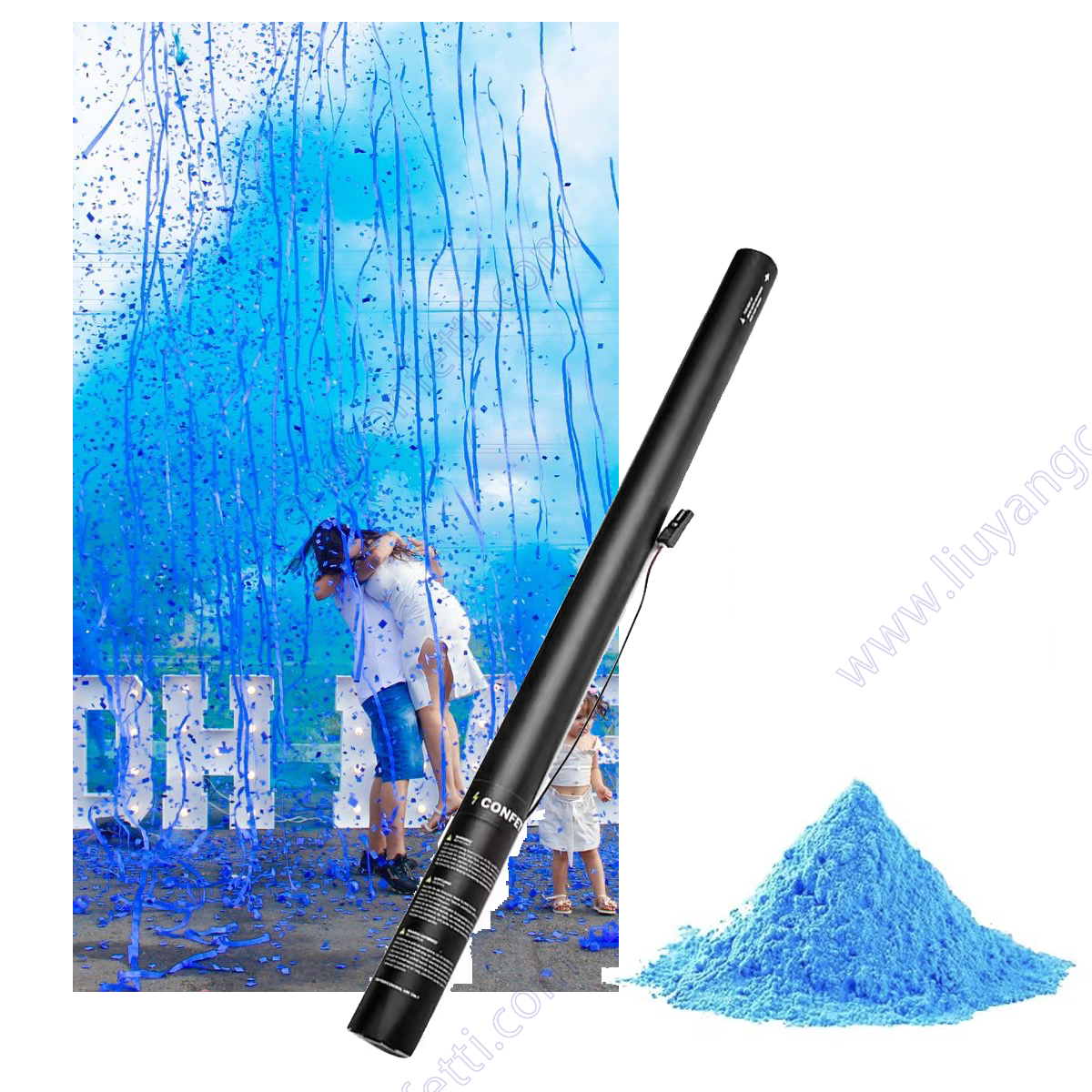 Serpentin bleu + poudre 50 pièces