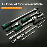 Ensemble d'outils de réparation automobile de 142 pièces, clé à douille plaquée nickel perlé Cr-V, boîte à outils de mécanicien avec garantie de 3 ans pour voiture et camion