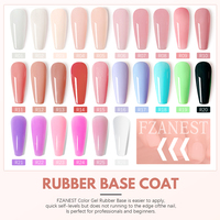 FZANEST HEMA Free Rubber Base Fiber Base Gel pour Ongles, Gel Constructeur 5 en 1, Gel de Renforcement et d'Extension, Vernis à Ongles, Logo Personnalisé