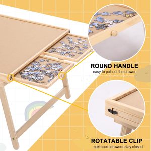 Tablero de rompecabezas de 1500 piezas, mesa de rompecabezas de 34,3 ''x 26,5'' con 4 cajones y cubierta, mesa de juego portátil con patas plegables - Product Image 2