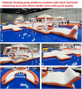 Muelle inflable flotante, isla de descanso con forma de carpa, estera flotante, plataforma de muelle flotante con tienda para ocio - Product Image 3