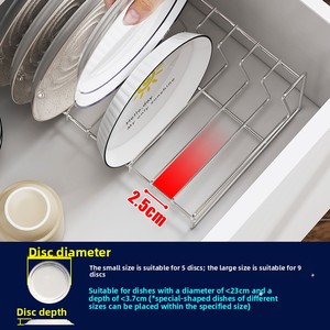 Estante moderno de acero inoxidable 304 para platos, no plegable, con gabinete de desinfección, multifuncional, para drenaje y almacenamiento de platos y vajilla. - Product Image 3