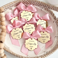 Étiquettes personnalisées en acrylique pour miroir, croix, baptême, mariage, communion, fête, cadeaux faits main, faible MOQ