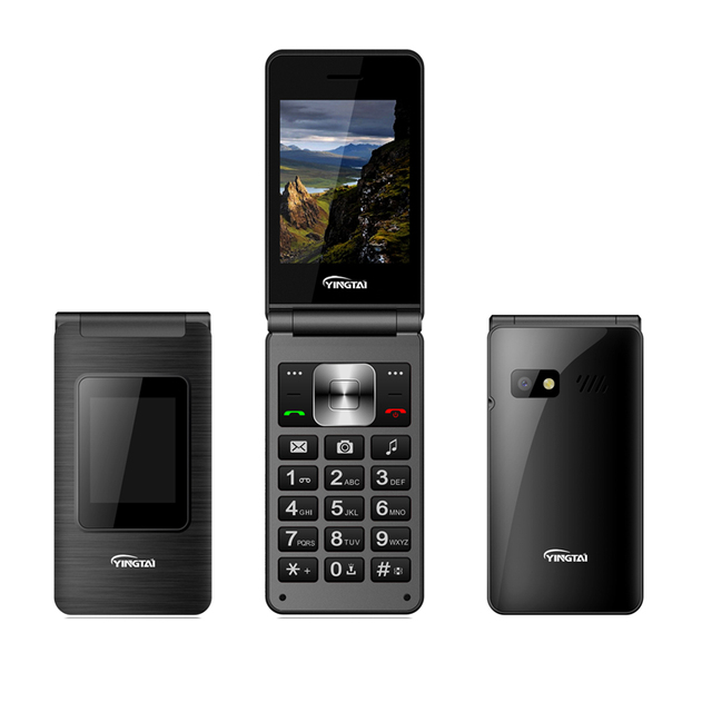 Unlocked 2.8''+1 .77'' Feature Flip Phone Easy Menu 4G Cell Mobile Phone