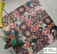 Azulejo de Porcelana Mate Estilo Marroquí Blaze Build, 600x600mm, 9mm de Grosor, Antideslizante, Geométrico Floral, para Pared de Baño