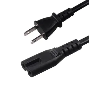 PSE Certified 2 Core Day Gauge Power Cord 0.75 Square Power Cable Japanese Two-plug Straight Head 8-figure Tail Power Cord