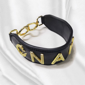 CNAHEL Leather <b>Bag</b> Strap Black Handle With English Lettering Fashionable Rope Type Summer 2021 - Product Image 4