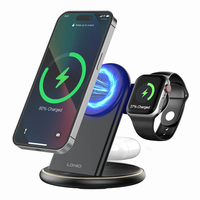 LDNIO WL02 Chargeur rapide universel magnétique sans fil, support de chargeur sans fil portable pour téléphone, iPhone 15 en 1, support de chargeur sans fil
