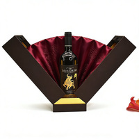Boîte cadeau de luxe personnalisée en carton, double porte, pliable en forme d'éventail, pour vin et champagne