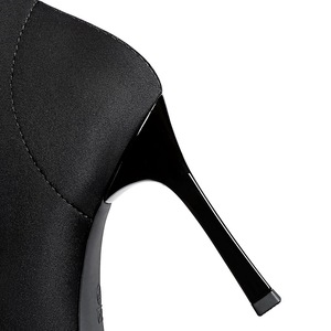 325-1 BIGTREE Banquete de moda de estilo europeo y americano muestra botas cortas de tacón alto adelgazantes y minimalistas con elas puntiagudas - Product Image 4