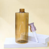 Bouteille Pompe en Plastique PET Transparente Vide de 500 ml (16 oz) pour Shampooing, Lotion, Savon Liquide, Sérum Cosmétique, Soins de la Peau et Parfum