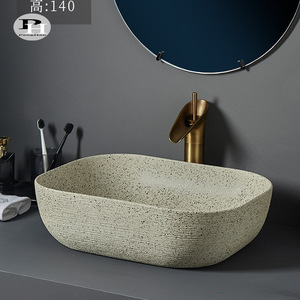 Lavabo rectangulaire en céramique pour <span class=keywords><strong>salle</strong></span> <span class=keywords><strong>de</strong></span> <span class=keywords><strong>bain</strong></span>, design contemporain, <span class=keywords><strong>vert</strong></span> et noir, fait main, facile à nettoyer, en porcelaine - Product Image 6