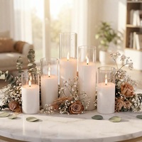 Bougies LED à piles en cire de paraffine de Mermei avec télécommande, flamme 3D pour mariages, fêtes de Noël, décoration de la maison