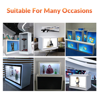 Écran tactile capacitif intérieur de 10,1 à 86 pouces Holobox Vitrine publicitaire Affichage holographique 3D Boîte d'affichage LCD transparente