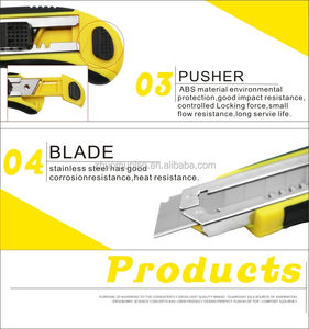 Coltello taglierino automatico ABS + TPR 18MM con lame a scatto 8 pezzi SK5 - Product Image 4