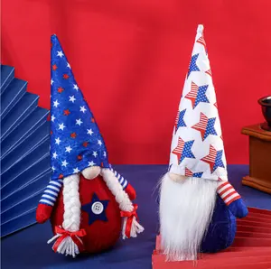 4. Juli Unabhängigkeit stag Gonk Gnomes Zwerg amerikanische Flagge Ornamente Plüsch 4. Juli Gnome