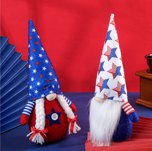 Gnomes en tissu du jour de l'indépendance du 4 <span class=keywords><strong>juillet</strong></span> avec ornements de drapeau américain Gnomes en peluche Gonk du 4 <span class=keywords><strong>juillet</strong></span> - Product Image 1