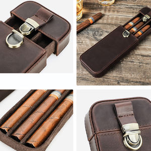 <b>Humidor</b> Three-piece Handcrafted Lock-drawer Vintage Leather <b>Cigar</b> <b>Cases</b>/<b>humidor</b> <b>Cigar</b> <b>Humidor</b> Box - Product Image 6