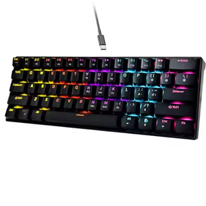 2026 Portable 61-Key Mini LED Backlit Wired and Wireless Gaming Keyboard Mechanical with Red <b>Switches</b> - Product Image 3