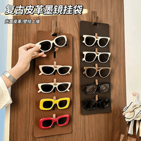 Présentoir à lunettes en similicuir grande capacité, sac de rangement pour lunettes, présentoir organisateur de lunettes de soleil