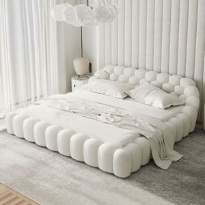 Cama Doble Moderna de Diseño Nórdico, Sofá Cama Multifuncional de Cuero Resistente para Dormitorio, Sala de Estar y Comedor de Hotel - Product Image 2