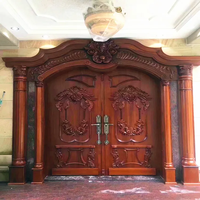 Porte d'Entrée Double Extérieure en Bois Usine Originale Intelligente pour Hall Principal