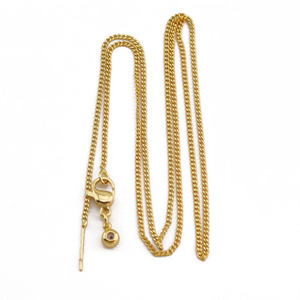 BCL1295 Delicata e Popolare Collana a Catena Regolabile in Ottone Placcato Oro 18K o Argento con Finitura Sfaccettata e Chiusura a Spillo - Product Image 1