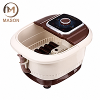 Masseur de pieds chauffant électrique portable Mason MS-812-6 avec technologie à rouleaux - Plastique imperméable et antibactérien pour usage en salon