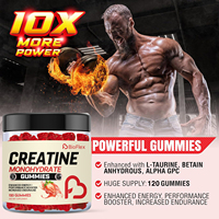 Gummies de créatine à la fraise BioFlex, formule et saveur personnalisées, 5g, pré-entraînement, créatine monohydrate, fabriquées en Chine