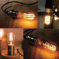Ampoule incandescente tubulaire antique T45, ampoule Edison vintage, verre ambré, 25W 40W 60W, lampe pour luminaires décoratifs