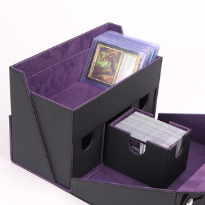 Caja de Almacenamiento Personalizada para Tarjetas Deportivas, Caja de Almacenamiento de Cartas de Juego/<span class=keywords><strong>Magic</strong></span> de Cuero PU Personalizable - Product Image 6