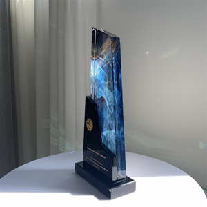 Wholesale Printing Crystal Trophy Awards Custom 3d Laser Encarving Office Trophy Marble Crystal Glass Trophies For Business Gift