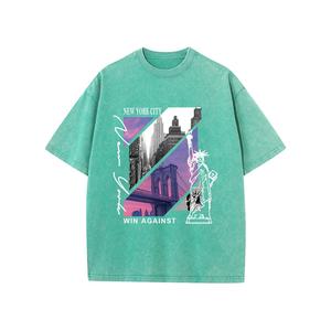 Camiseta Retro Vintage de algodón lavado con ácido para hombre, de alta calidad Algodón 100%, estilo Hip Hop, manga corta, logotipo de secado rápido de gran tamaño - Product Image 4