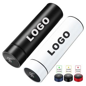 ขวดน้ำอัจฉริยะสแตนเลสสุญญากาศแบบกำหนดเองขายส่ง พร้อมจอแสดงอุณหภูมิ LED ใช้พลังงานแบตเตอรี่ ดีไซน์พกพาสะดวก - Product Image 1