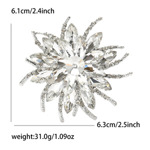 Broche de Flor con Pedrería Marquise <span class=keywords><strong>para</strong></span> Mujer, Estilo Coreano, <span class=keywords><strong>para</strong></span> Bodas, Compromisos y Fiestas - Product Image 6