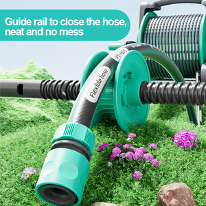 Enrouleur de tuyau d'arrosage rétractable <span class=keywords><strong>automatique</strong></span> Yardworks 40M en acier inoxydable et résine robuste pour jardin - 2 roues - Product Image 5