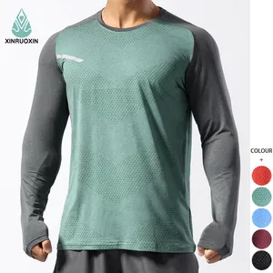 Long Sleeves Gym T Shirt Men Sports Fitness Running Design T Shirt Training Men's Athletic Running T-shirt