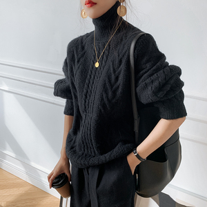 Maglioncino in lana Cashmere, nuovo arrivo, maglioni in maglia retrò lavorato a maglia taglie forti, maglione da donna - Product Image 6