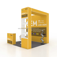 Stand d'exposition portable 10x10 pieds en aluminium, tissu polyester tendu, stand de salon professionnel avec étagères internes, EASY FABRIC DISPLAY