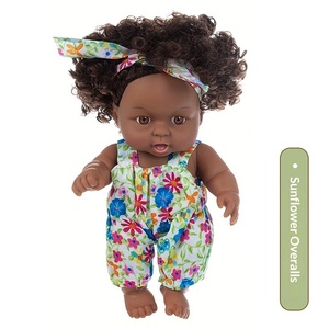 8-inch African Black Doll Cute Doll Accompanying Children's Doll <b>Vinyl</b> Rebirth Doll Children's Toy - Product Image 3