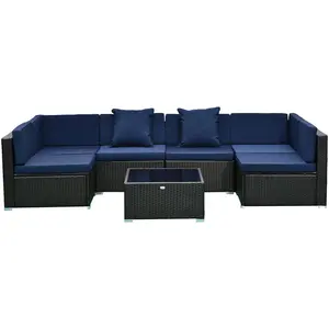 YASH All Weather Wicker Woven Outdoor Patio Conversation Set Rattan Outdoor Sofa