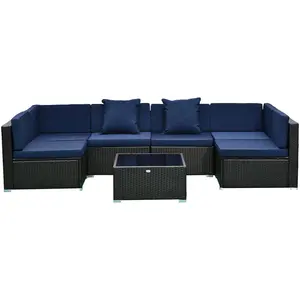 Yash Tất Cả Thời Tiết Wicker Dệt Ngoài Trời Patio Cuộc Trò Chuyện Đặt Mây Sofa Ngoài Trời