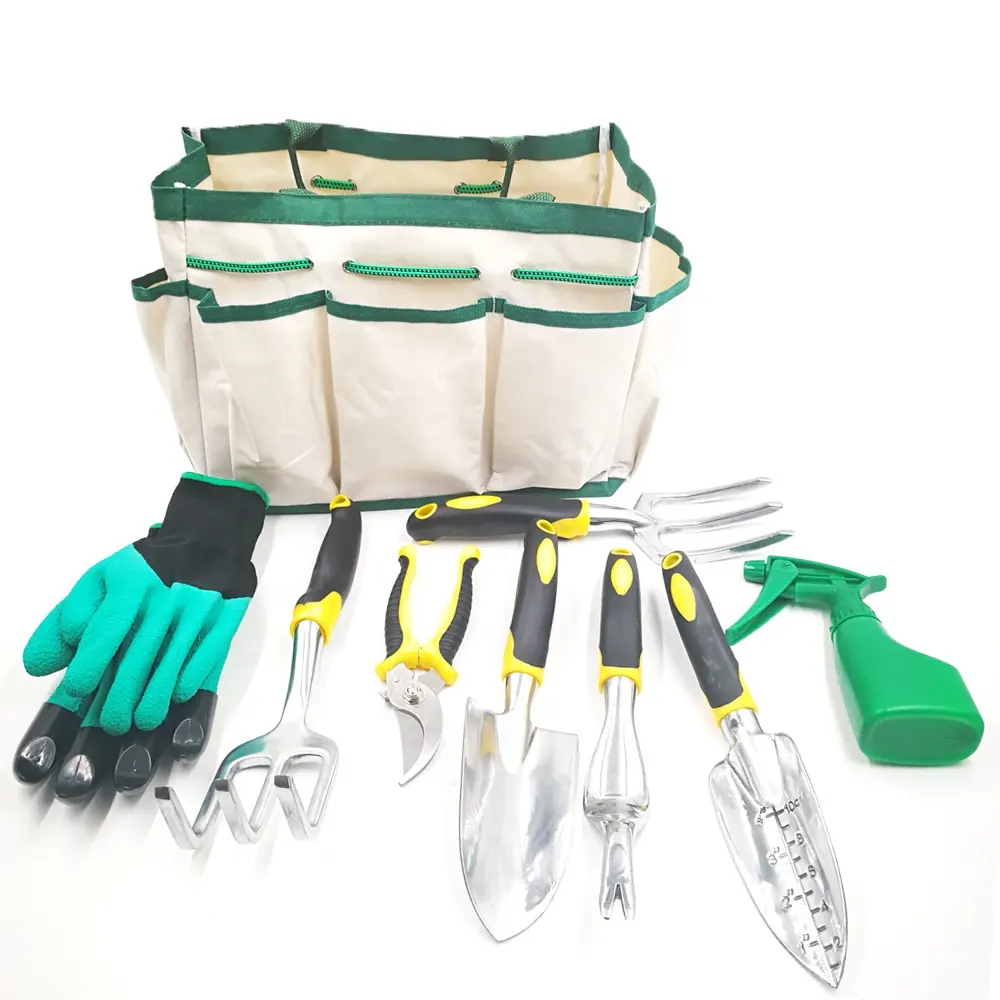 Kit d'outils de jardinage de haute qualité, 2020 alliage d'aluminium, pelle à main, râteau, boîte cadeau, ensemble d'outils de jardinage