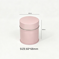Prix usine Boîte cylindrique mate à double couvercle, en fer blanc, recyclable, de qualité alimentaire, pour matcha, personnalisée, 50g 60*68mm
