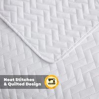 Couvre-lit léger blanc à motif chevron ultrasonique, couvre-lit léger pour toutes les saisons, décoration de literie, ensemble de couvre-lit matelassé