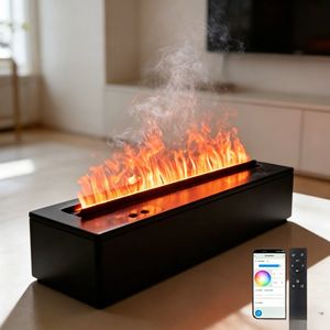 Chimenea de Vapor de Agua 3D con Cambio de Color RGB, Llama Artificial Lineal con Luz Multicolor para Decoración Moderna del Hogar - Product Image 1