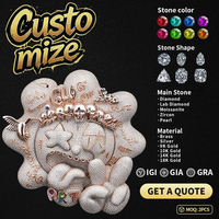 Promo Panas Liontin Moissanite Perak 925 Custom, Bertabur Kristal, Gaya Hip Hop, Perhiasan Mewah untuk Pria, Hadiah Streetwear